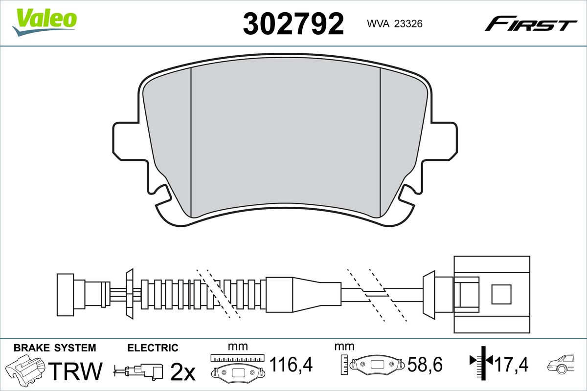 VALEO Fékbetét, mind 302792_VALEO